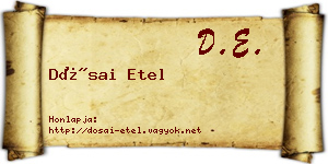 Dósai Etel névjegykártya